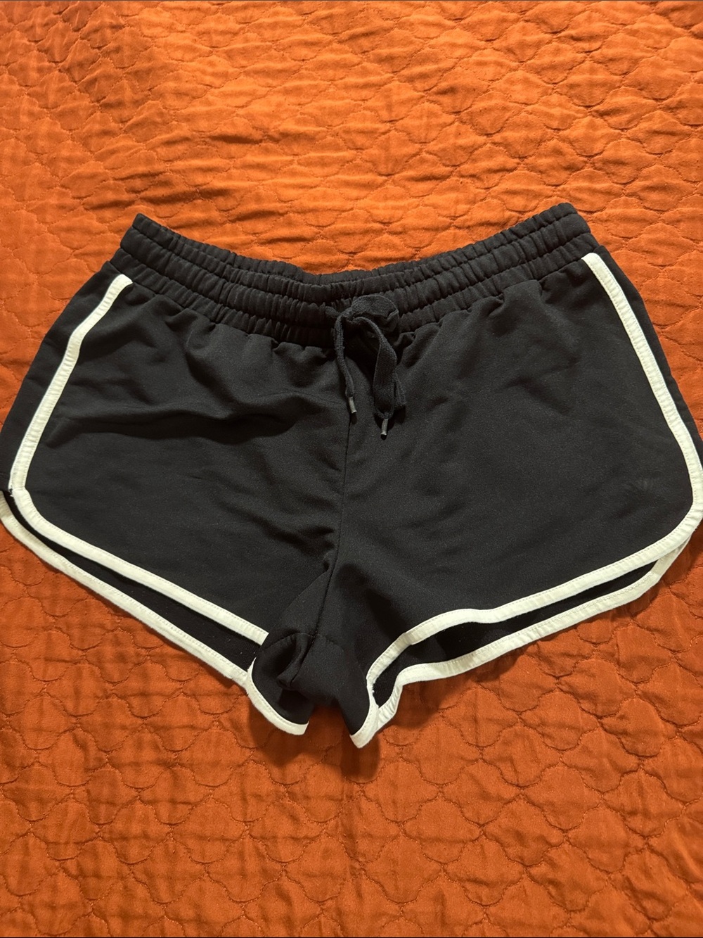 Forever 21 Black Athletic Shorts with White Piping